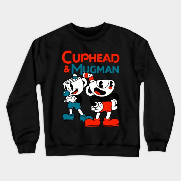 Cuphead & Mugman Crewneck Sweatshirt by vesterias